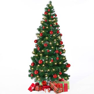 Juletræ 180 cm lyskæde 52x forskellige julekugler