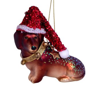 Lille Gravhund m. Hat Ornament fra Vondels
