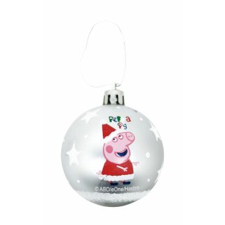 Julekugle Peppa Pig Cosy corner Sølvfarvet 6 enheder Plastik (Ø 8 cm)